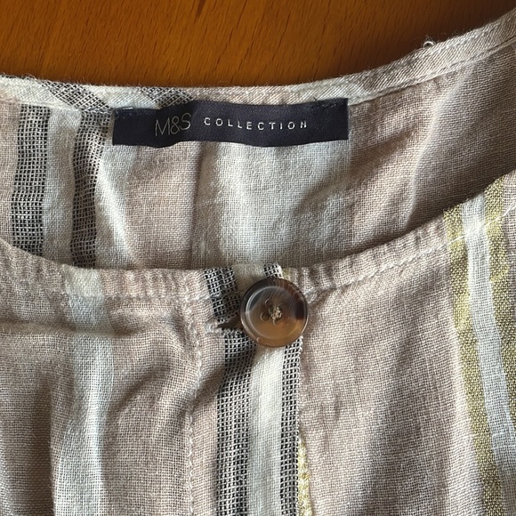 M&S linen short top in earthy tone - Picture 4 of 8